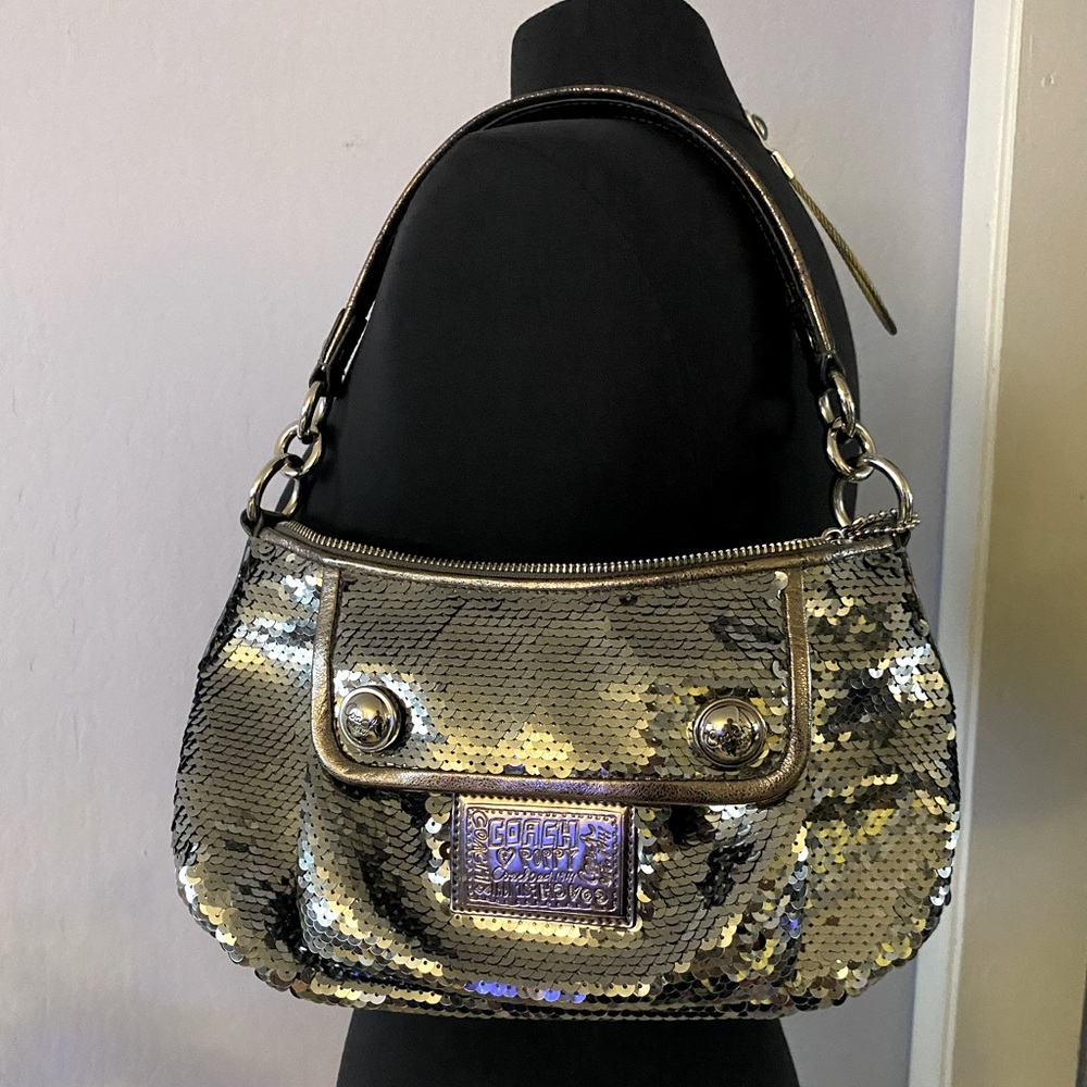 Coach metallic disco shiny purse